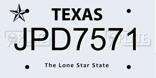JPD7571 Texas License Plate