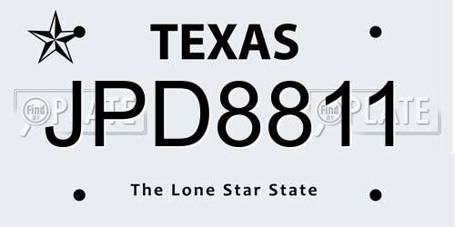 JPD8811 Texas License Plate
