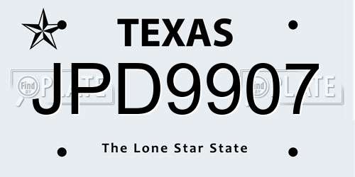 JPD9907 Texas License Plate