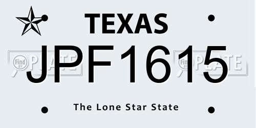 JPF1615 Texas License Plate