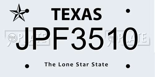 JPF3510 Texas License Plate