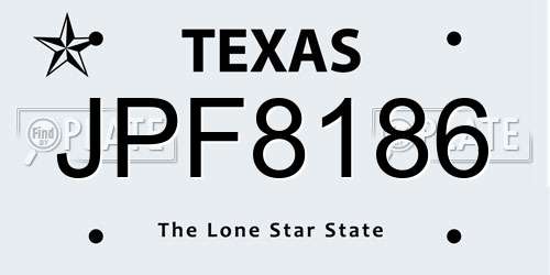 JPF8186 Texas License Plate