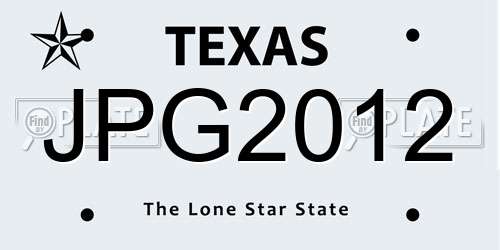 JPG2012 Texas License Plate