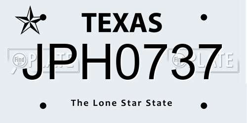 JPH0737 Texas License Plate