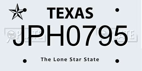 JPH0795 Texas License Plate