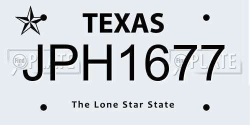 JPH1677 Texas License Plate