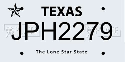 JPH2279 Texas License Plate