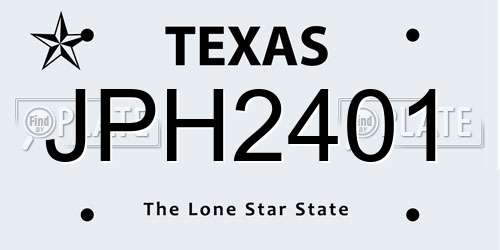JPH2401 Texas License Plate