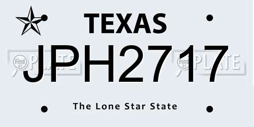 JPH2717 Texas License Plate