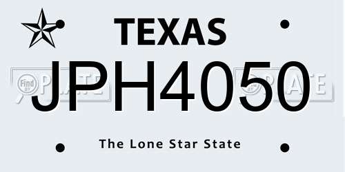 JPH4050 Texas License Plate