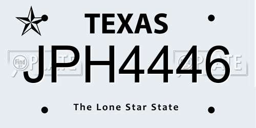 JPH4446 Texas License Plate