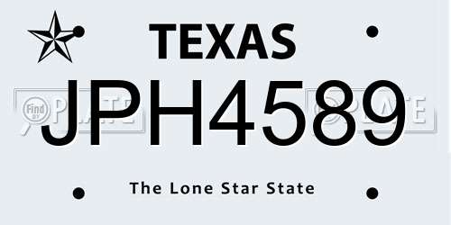 JPH4589 Texas License Plate