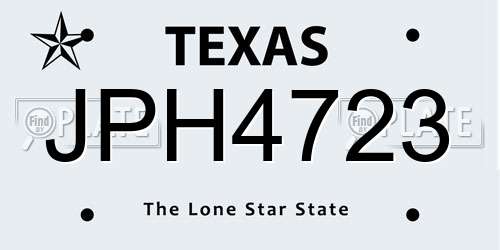 JPH4723 Texas License Plate