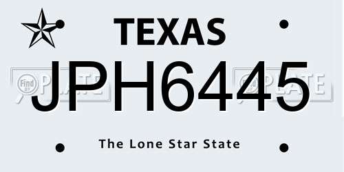 JPH6445 Texas License Plate