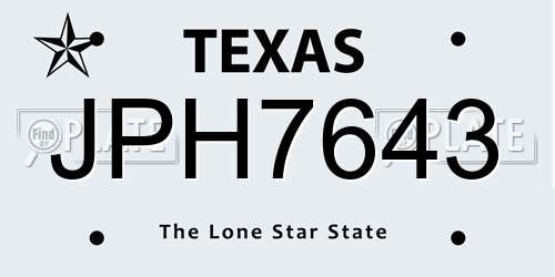 JPH7643 Texas License Plate