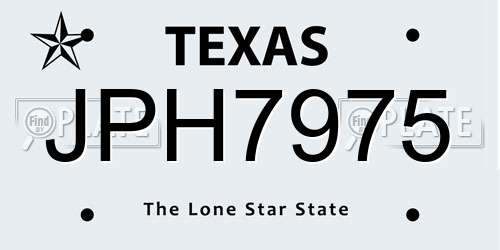 JPH7975 Texas License Plate