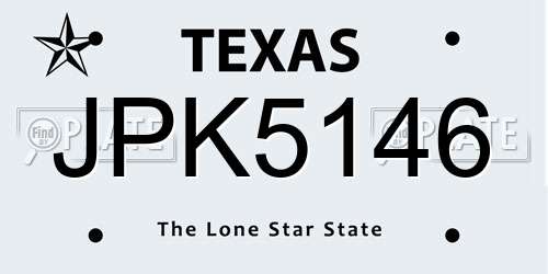 JPK5146 Texas License Plate