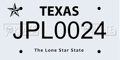 JPL0024 Texas License Plate