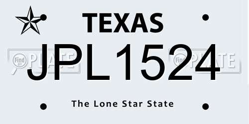JPL1524 Texas License Plate
