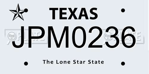 JPM0236 Texas License Plate