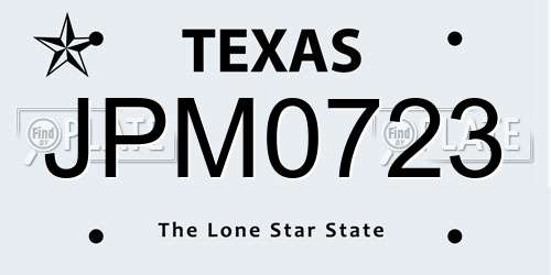 JPM0723 Texas License Plate