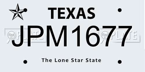 JPM1677 Texas License Plate
