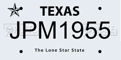 JPM1955 Texas License Plate