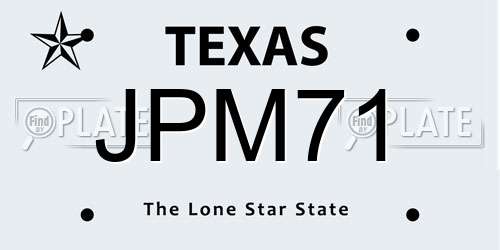 JPM71 Texas License Plate
