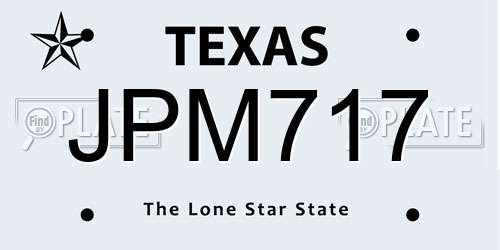 JPM717 Texas License Plate