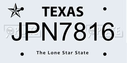 JPN7816 Texas License Plate