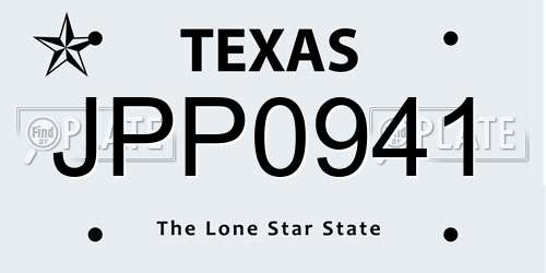 JPP0941 Texas License Plate