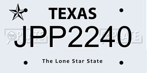 JPP2240 Texas License Plate