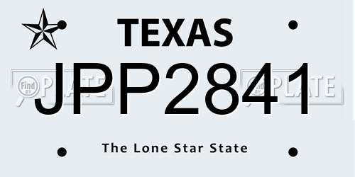 JPP2841 Texas License Plate