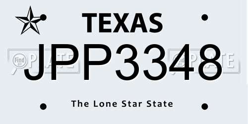 JPP3348 Texas License Plate