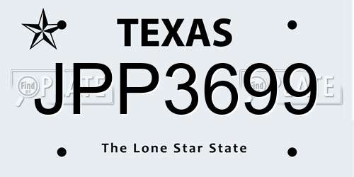 JPP3699 Texas License Plate