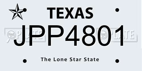 JPP4801 Texas License Plate