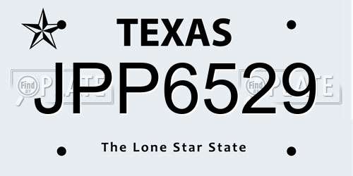 JPP6529 Texas License Plate