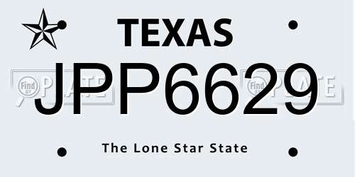 JPP6629 Texas License Plate
