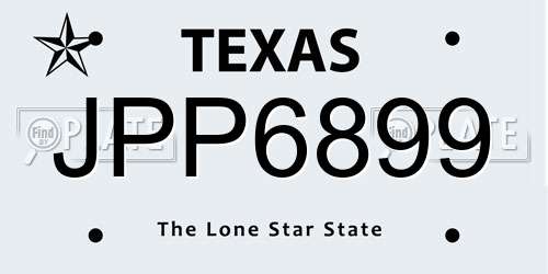 JPP6899 Texas License Plate