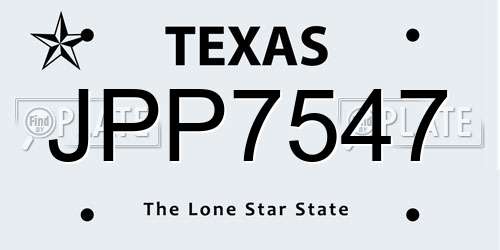 JPP7547 Texas License Plate