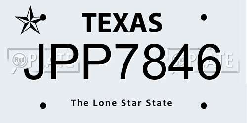JPP7846 Texas License Plate