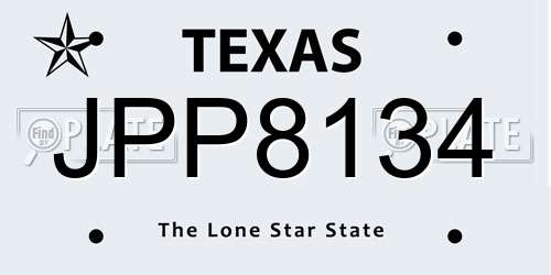 JPP8134 Texas License Plate