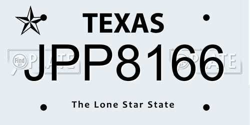JPP8166 Texas License Plate