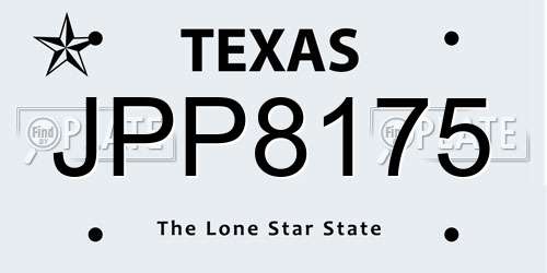 JPP8175 Texas License Plate