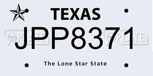 JPP8371 Texas License Plate