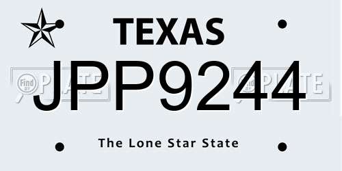 JPP9244 Texas License Plate