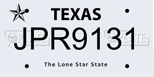 JPR9131 Texas License Plate