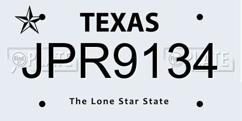 JPR9134 Texas License Plate