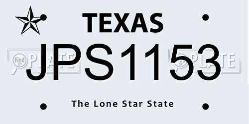 JPS1153 Texas License Plate