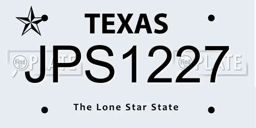 JPS1227 Texas License Plate